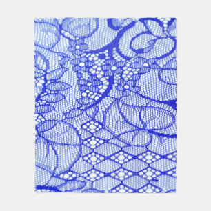 Cobertor De Velo Tecido de cadarço em azul. Patch Real Azul De Col