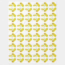 Cobertor De Velo Tecido de Rosa Amarelo.