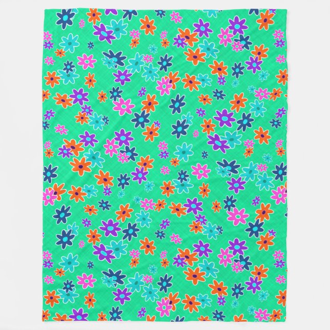 Cobertor De Velo Tecido Floral Incolor Padrão (Frente)