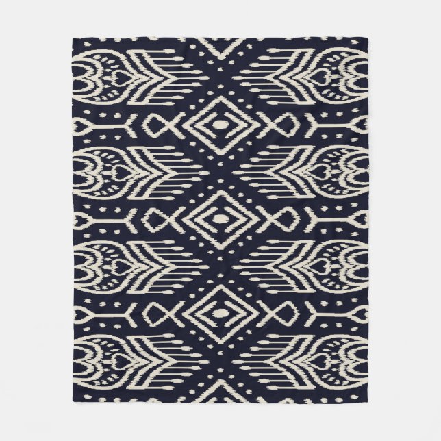 Cobertor De Velo Tecido Ikat bordado: Elegância Étnica. (Frente)