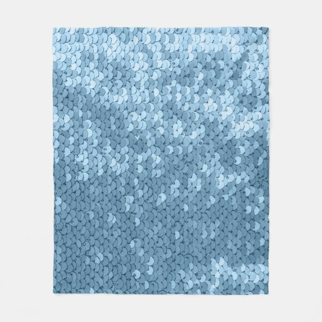 Cobertor De Velo Tecido Sequin: Shimmer Azul Céu. (Frente)