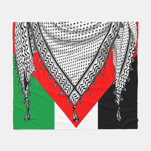 Cobertor De Velo Tecido Tradicional do Keffiyeh Scarf Palestino (Frente (Horizontal))