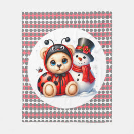 Cobertor De Velo Teddy Bear Ladybug com Chá de fraldas de Snowman