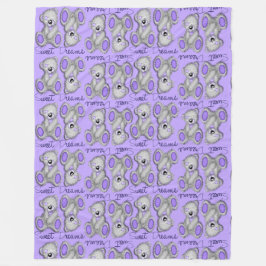 Cobertor De Velo Teddy de sonhos doces azul-lavanda
