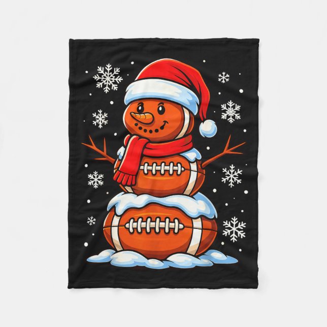 Cobertor De Velo Teenage Boys Christmas Pajamas, American Football  (Frente)