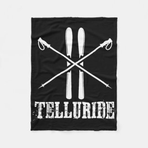 Cobertor De Velo Telluride Colorado Ski Skiier Poles Abaixo Hil