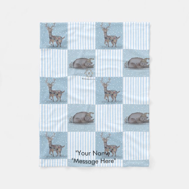 Cobertor De Velo Tema de Natal Bebê (Frente)