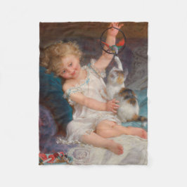 Cobertor De Velo Tempo de Reprodução: Rapariga Brincando com seu Pe