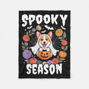 Cobertor De Velo Temporada Assustadora Corgi Cachorro Fantasma Abób
