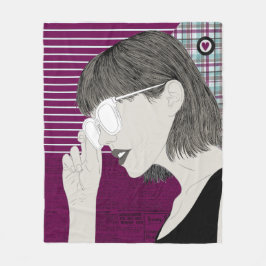 Cobertor De Velo Tendy Na moda Girl Chic Purple Collage Love Heart