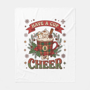 Cobertor De Velo Tenha Copo Alegria Natal Xadrez Caneca Cacau Quent