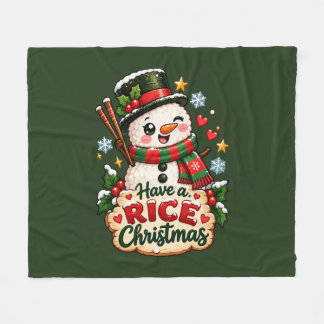 Cobertor De Velo Tenha um Natal de Arroz Kawaii Sushi Boneco de Nev