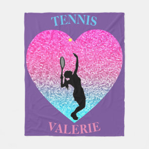 Cobertor De Velo Tênis Girls Fleece Blanket com Nome Personalizado