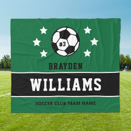 Cobertor De Velo Tênis Personalizado Verde Preto de Futebol com Nom
