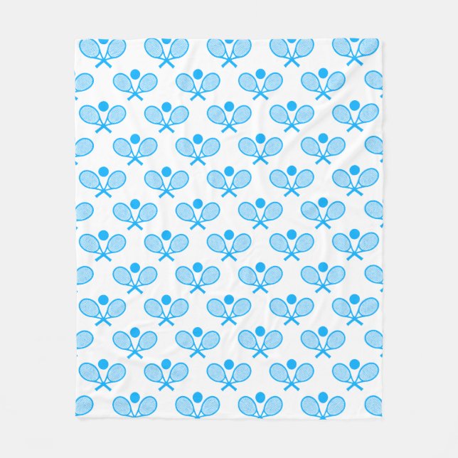 Cobertor De Velo Tennis Seamless Pattern - Blue Racket and Ball on  (Frente)