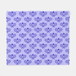 Cobertor De Velo Tennis Seamless Pattern - Racket and Ball in Blue
