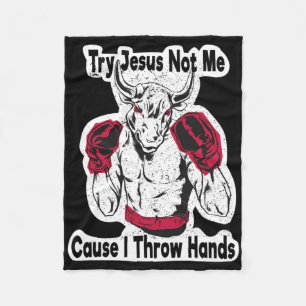 Cobertor De Velo Tente Jesus Não Eu Porque Eu Dou Socos Kickboxing
