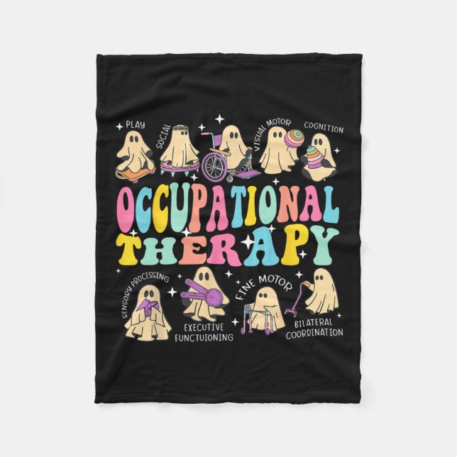 Cobertor De Velo Terapêutica Ocupacional Halloween Spooky (Frente)