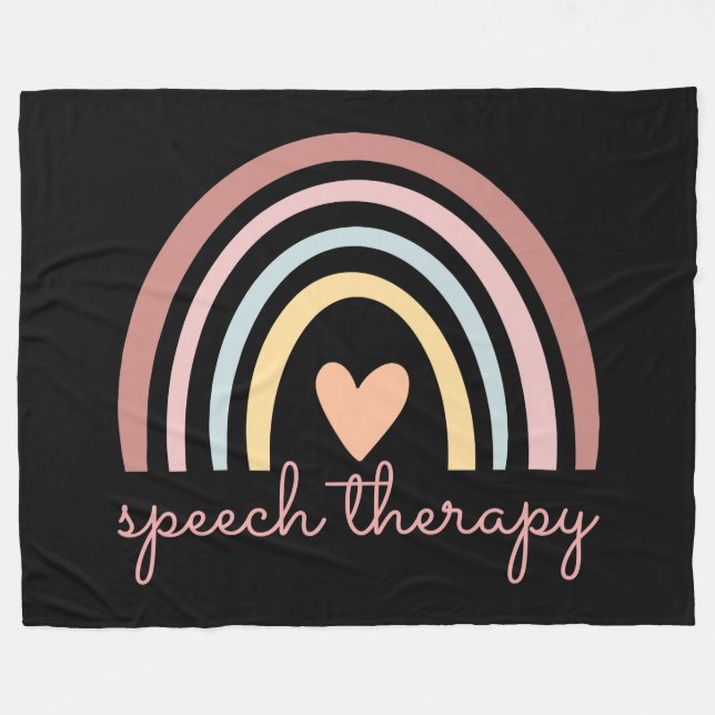 Cobertor De Velo Terapia da Fala I - Boho Arco-íris (Frente (Horizontal))