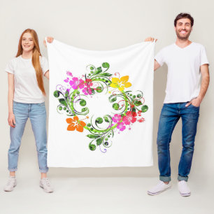 Cobertor De Velo Terra das flores tropicais de Hibiscus