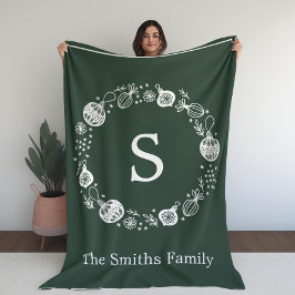 Cobertor De Velo Terra de Natal do Monograma Personalizado