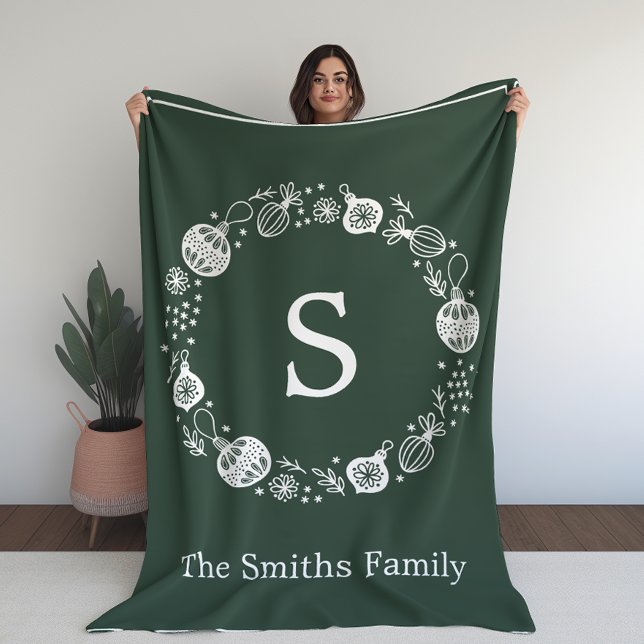 Cobertor De Velo Terra de Natal do Monograma Personalizado (Criador carregado)
