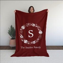Cobertor De Velo Terra de Natal do Monograma Personalizado