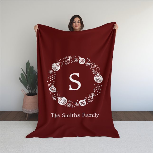Cobertor De Velo Terra de Natal do Monograma Personalizado (Criador carregado)