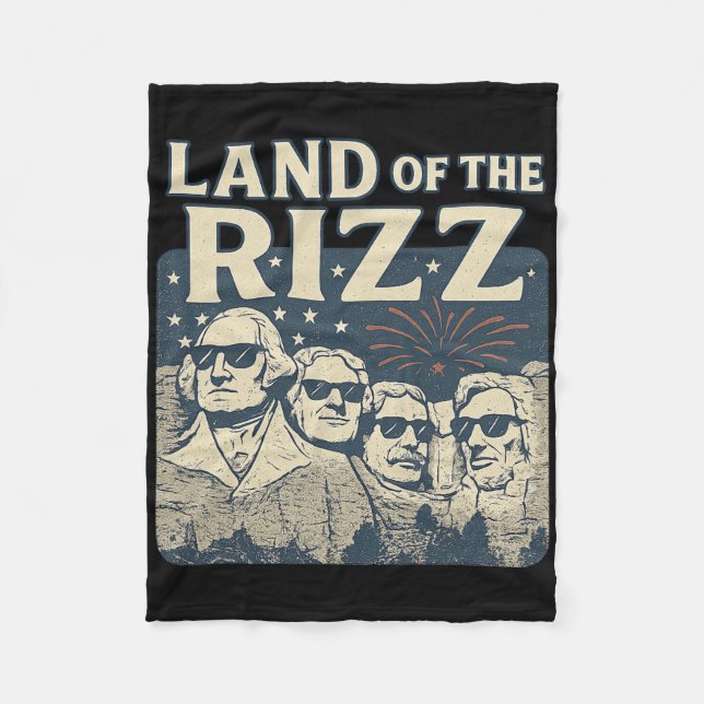 Cobertor De Velo Terra do Rizz – Mount Rushmore Engraçado 4 de Julh (Frente)