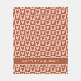 Cobertor De Velo Terracotta Boho Hearts Valentine Gift