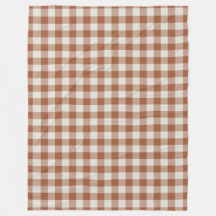 Cobertor De Velo Terracotta Gingham Check Patterno Fleece Blanket