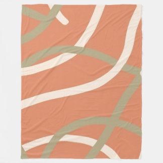 Cobertor De Velo Terracotta Linework Pattern | Cream & Olive 