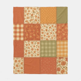 Cobertor De Velo Terracotta Patchwork Quilt Rustic Farmhouse Floral