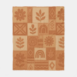 Cobertor De Velo Terracotta Patchwork Quilt Rustic Farmhouse Floral
