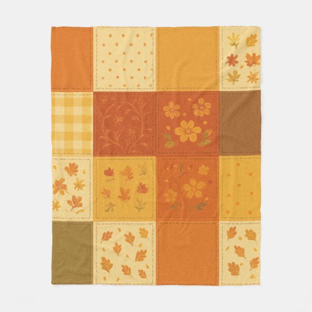 Cobertor De Velo Terracotta Patchwork Quilt Rustic Farmhouse Floral (Frente)