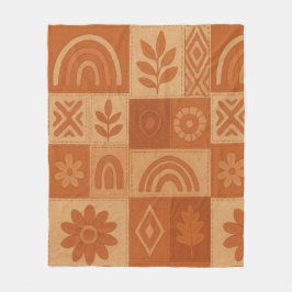 Cobertor De Velo Terracotta Patchwork Quilt Rustic Farmhouse Floral