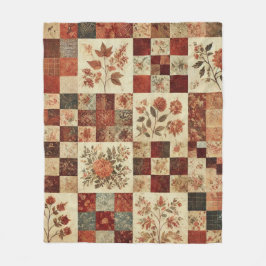 Cobertor De Velo Terracotta Patchwork Quilt Rustic Retro Vintage