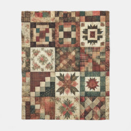 Cobertor De Velo Terracotta Patchwork Quilt Rustic Retro Vintage