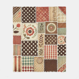 Cobertor De Velo Terracotta Patchwork Quilt Rustic Retro Vintage