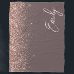 Cobertor De Velo Terracotta Rosa Dourado Blush Link Monograma com L<br><div class="desc">Terracotta e Rosa Dourado - Nome do Monograma do Script Glitter Glitter Glitter Cor-de-Rosa Esbranquiçada e Folheto Inicial de Folha. Isto faz o doce e perfeito aniversário de 16 anos, casamento, chá de panela, aniversário, chá de fraldas ou festa de solteira presente para alguém que ama luxo de luxo e...</div>