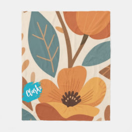 Cobertor De Velo Terracotta & Teal Autumn pattern