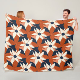 Cobertor De Velo Terracotta White Floral Elegante