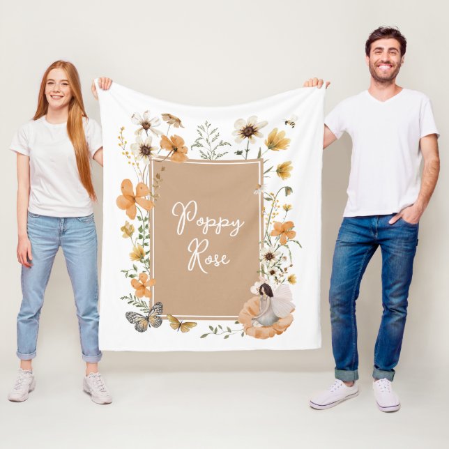 Cobertor De Velo Terracotta Wildflower Fairy Baby Girl (In Situ)