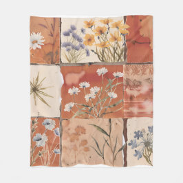 Cobertor De Velo Terracotta Wildflower Patchwork Rustic Boho Primav