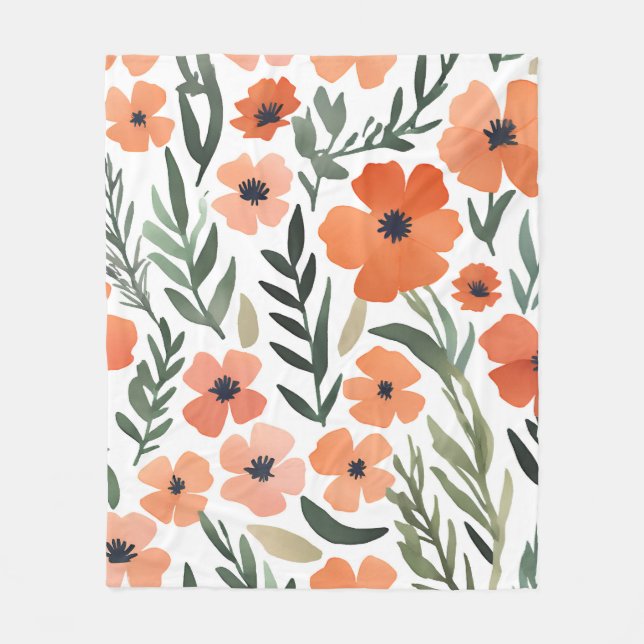 Cobertor De Velo Terracotta Wildflower Rustic Boho Throw para Prima (Frente)