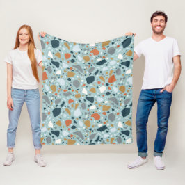 Cobertor De Velo Terrazzo Em Azul