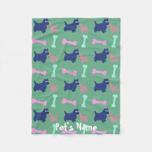 Cobertor De Velo Terrier Bones Personalizados do Cachorro 1 Escocês
