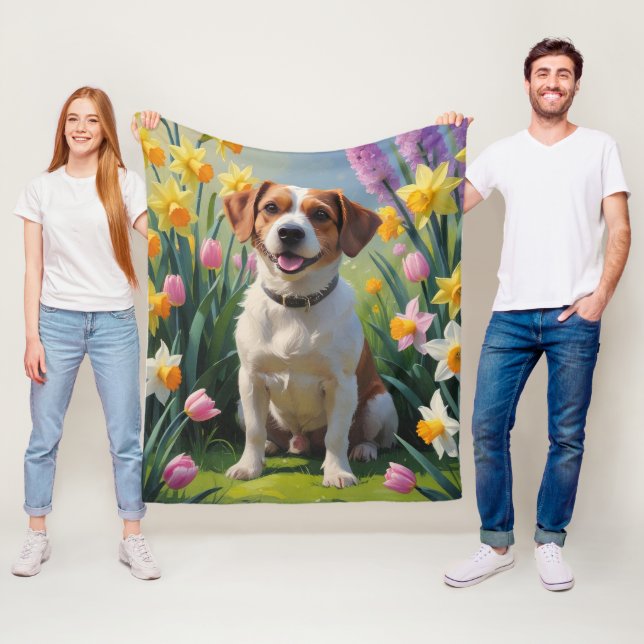 Cobertor De Velo Terrier da Baía de Chesapeake Pintura de Flores da (In Situ)
