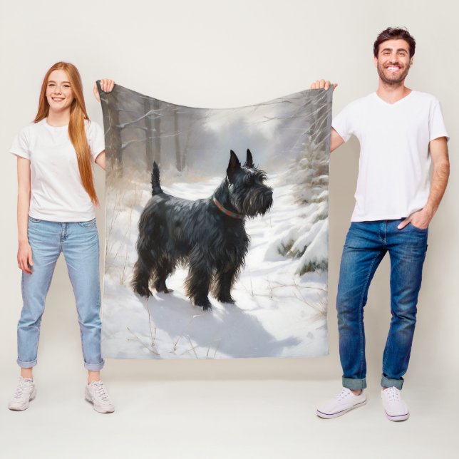 Cobertor De Velo Terrier Escocês Deixe Nevar Natal (In Situ)