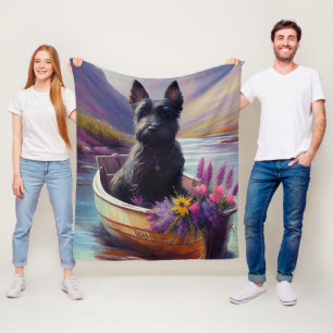 Cobertor De Velo Terrier Escocês num Caiaque: Uma Aventura Cênica